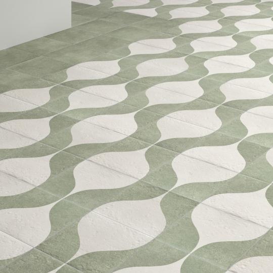 zelena cementova doska naznacujuca vlnity bohato vzorovany art deco podlahova doska mediteransky klasicky obkladac dlazdice vintage kuchyna obyvacia miestnost mrazuvzdorny proti smyku rustikalny 2.jpg